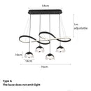 Axyaa Nordic Glass LED Pendant Lights for Living Dining Bedroom, Long Strip Chandelier Luminaires