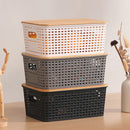 Axyaa Square Plastic Storage Basket with Lid: Versatile Home Organization Solution