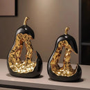 Axyaa Goldene Birne Keramik Skulptur Obst Deko Hohle Abstrakte Figur
