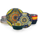 Axyaa 12/16/18/24-Piece Stoneware Dinnerware Set in Bohemian Style