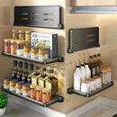 Axyaa Kitchen Spice & Condiment Rack: Wall Mounted, Foldable, Multifunctional Utensil Organizer
