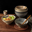 Axya Ceramic Noodle Bowl Set for Ramen, Salad, or Snacks - Household and Commercial Use