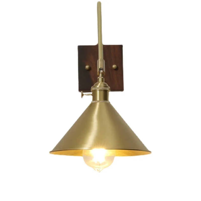 Axyaa Walnut Copper LED Wall Lights for Home Decor and Modern Ambiance