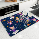 Axyaa Christmas Cartoon Coffee Mat: Absorbent & Draining for Tableware, Bathroom, & Kitchen