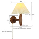 Axyaa Cream PVC LED Wall Lamps - Japanese Walnut Wood Applique Murale