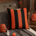 Axyaa Orange Plaid Halloween Pillow Case Cotton Sofa Throw Pillow Cover