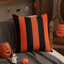 Axyaa Orange Plaid Halloween Pillow Case Cotton Sofa Throw Pillow Cover