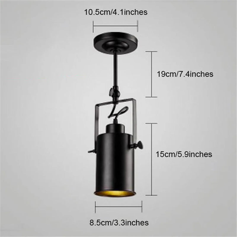 Axyaa Wrought Iron E27 Spotlight Accent Lamp - Adjustable Flush Mount for Loft, Cafe, Store
