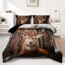 Axyaa Forest Deer Duvet Cover Set for Bedroom Comfort