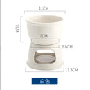 Axyaa Ceramic Chocolate Chafing Dish with Fork - Melting Mug Set