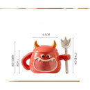Axyaa Elegant Ceramic Cup with Lid, Spoon - Funny High-Aesthetic Water Mug Gift