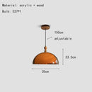 Axyaa Acrylic Lampshade LED Pendant Light - Dark Wood E27 Bulb