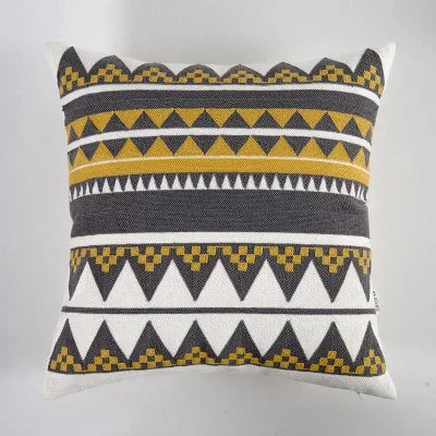 Geometric Embroidered Pillow Cover 45x45cm for Living Room by Axyaa