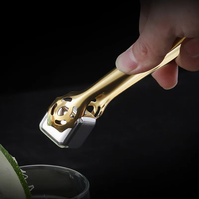 Axyaa Stainless Steel Ice Cube Coffee Sugar Tongs Barbecue Kitchen Utensils