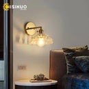 Axyaa Flower Glass Wall Light Fixture E27 Bulb Base for Home Kitchen Bedroom