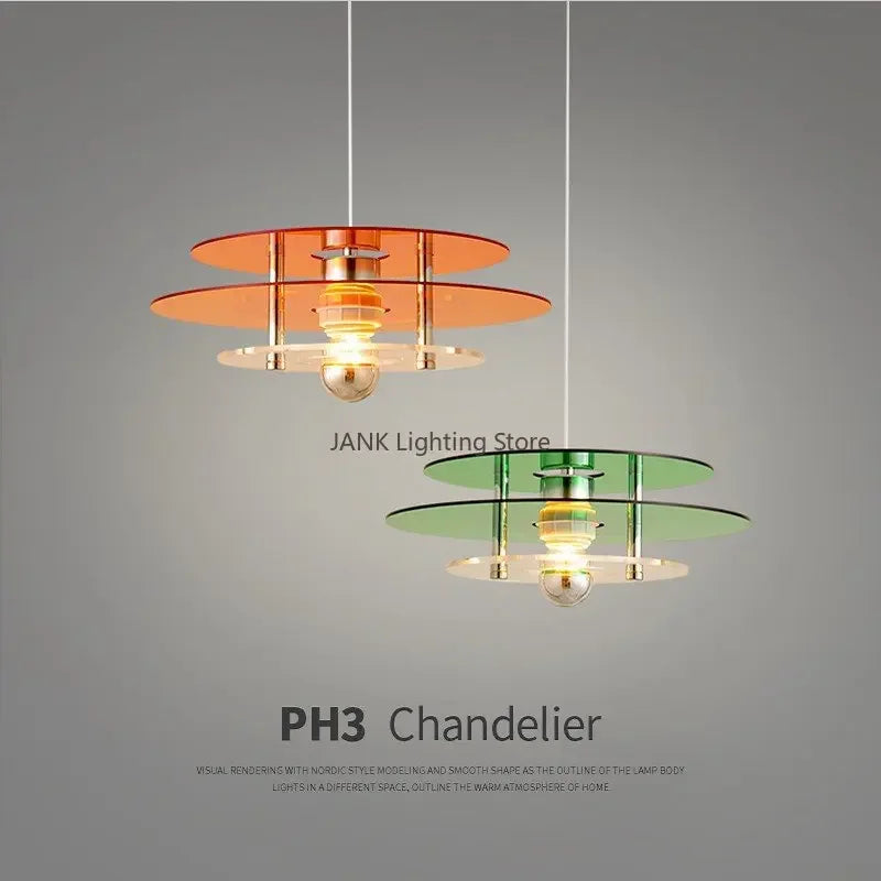 Axyaa Bauhaus PH UFO Pendant Acrylic Shade LED Chandelier Lights