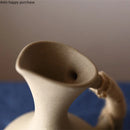 Axya Ceramic Drinkware Set with Wooden Saucer for Cold Kettle Juice and Coffee