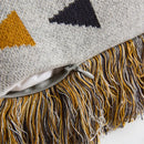 Axyaa Vintage Fringed Knit Pillow Cover in Grey/Blue/Black/Red, 45x45cm