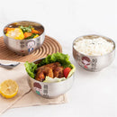Axyaa Kids' Cartoon Stainless Steel Rice Bowl and Soup Bowl Set