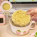 Axyaa Kawaii Strawberry Ramen Bowl with Lid - 700ml