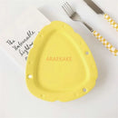 Axyaa Matte Cheese Plate - Pure White Ceramic, Cute Breakfast Bread Plate