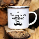 Axyaa Classic Print Enamel Coffee Cup - Funny Father's Day Gift Mug