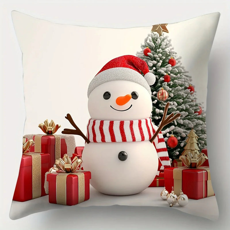 Axyaa Christmas Pillowcase Set, 17.7"x17.7", Festive Sofa Decoration, Printed on One Side