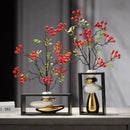 Axyaa Geometric Golden Vase with Rockery Stones for Stylish Floral Arrangements