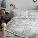 Axyaa Pastoral Blue Jasmine Series 4-Piece Sheet Set, Skin-Friendly & Breathable