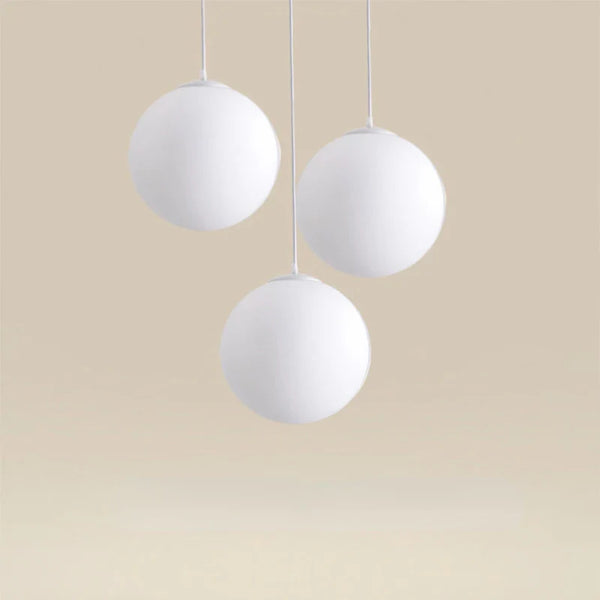 Axyaa White PE Ball Pendant Lights: Modern Nordic Design, LED Hanging Lamp for Living Room, Bedroom, Dining Fixture.