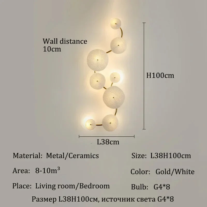 Axyaa Ceramic LED Wall Lamp: Modern French Luxury Design for Home Decor & Bedside Lighting