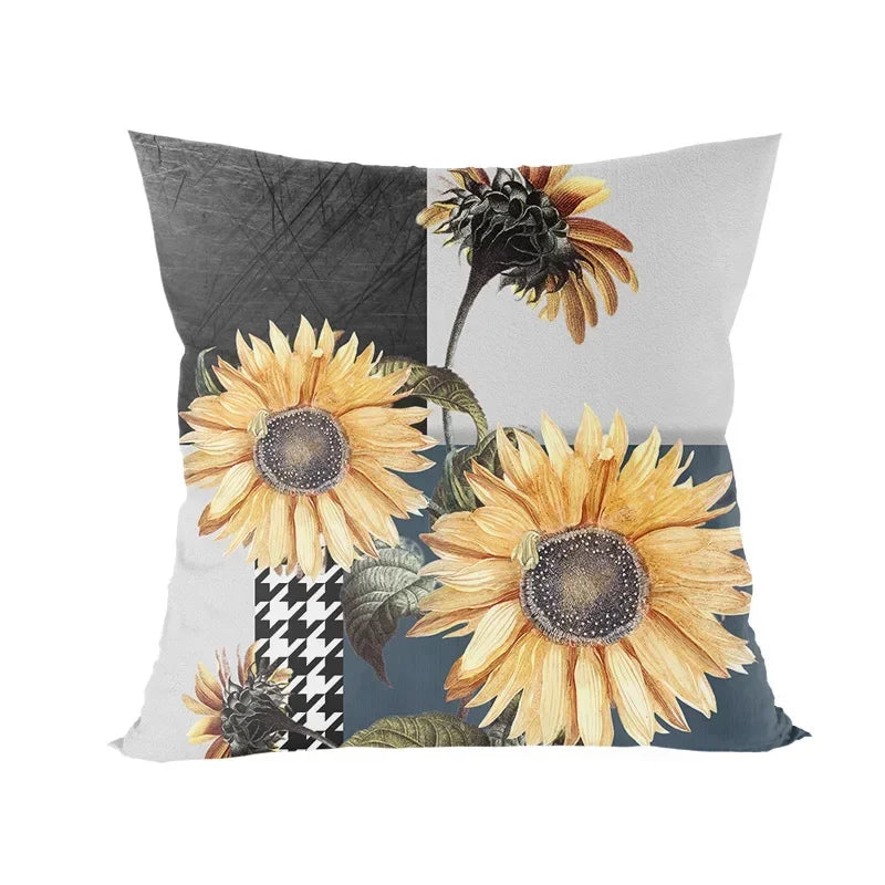 Abstract Line Drawing Girls Print Cushion Cover 45x45cm by Axyaa