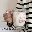 Axyaa Butterfly Glass Juice Mug - Cute Kawaii Design, 400ml, Cold Drink Cup