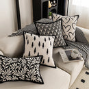Axyaa American Style Black White Sofa Cushion Cover Pillowcase Set
