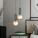 Axyaa Marble Pendant Light Modern Copper Chandelier for Living Room