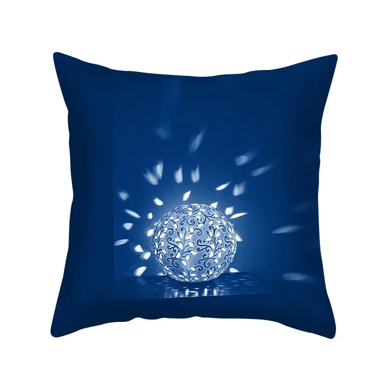 Axyaa Blue Geometry Pillowcase - Decorative Cushion Cover