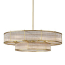 Axyaa Round Metal LED Pendant Lamp with Glass Tubes for Living/Dining Room