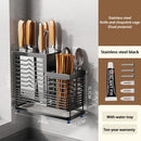 Axyaa Stainless Steel Utensil Storage Rack - Kitchen Organizer for Flatware, Chopsticks, Spoons