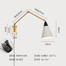 Axyaa Luxe Gold Copper Swing Arm LED Wall Lamp for Elegant Spaces