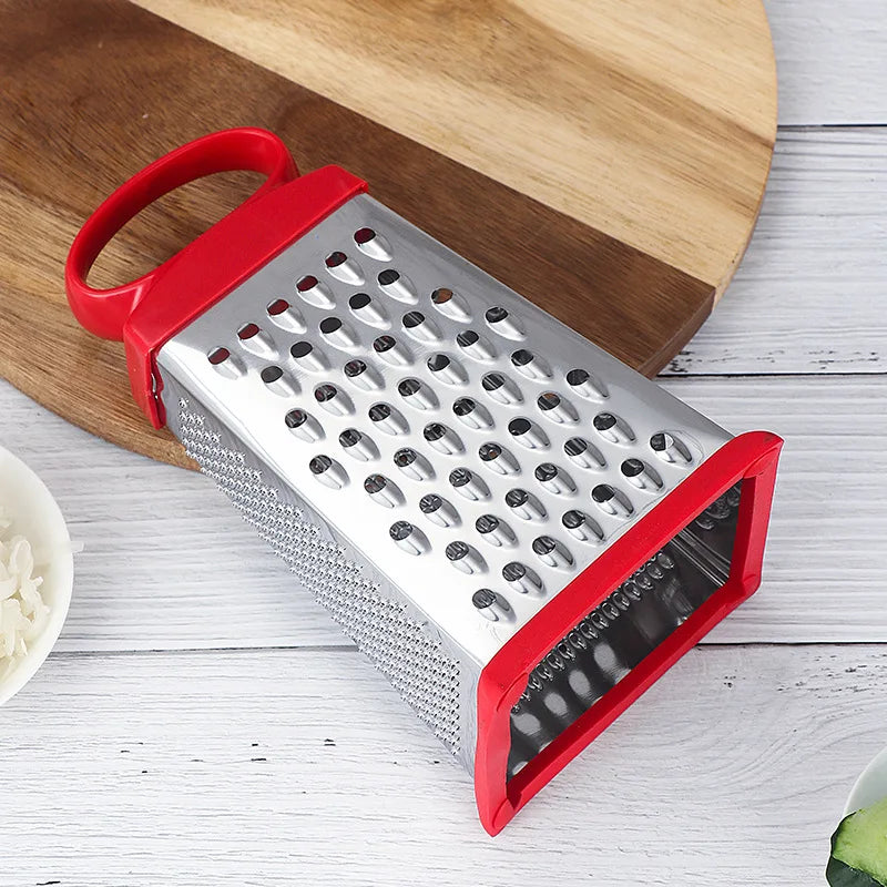 Axyaa 4-Sided Stainless Steel Grater Kitchen Gadget for Vegetables, Cheese, Potatoes
