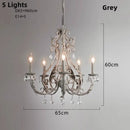 Axyaa French Metal Chandelier Crystal Lamp for Home and Store Lighting