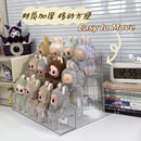 Axyaa Doll Storage Box: 3-Layer Transparent Organizer for Labubu Dolls & Plushies