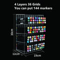 Axyaa Acrylic Marker Pen Organizer Stationery Holder Shelf - Office School Supplies Storage