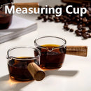 Axyaa Glass Espresso Measuring Cup with Wood Handle and Milk Jug