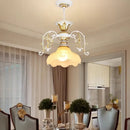 Axyaa Industrial Loft Chandelier with Glass Lampshade