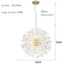 Axyaa Modern Silver Crystal Chandelier LED Pendant Lamp for Dining Room