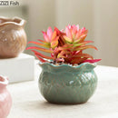 Lotus Shape Ceramic Vase by Axyaa: Elegant Table Decor for Flowers & Plants
