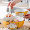 Axya Japanese White Lucky Cat Ceramic Soup Spoon 14cm Bone Dinnerware