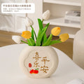 Axyaa Peace Joy Blessing Flower Vase & Apricot Leaves Set for Lunar Festival