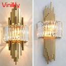 Axyaa Modern Crystal LED Wall Lamp for Bedroom Staircase Indoor Lighting.